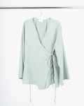 Linen Cardigan in Mint Green