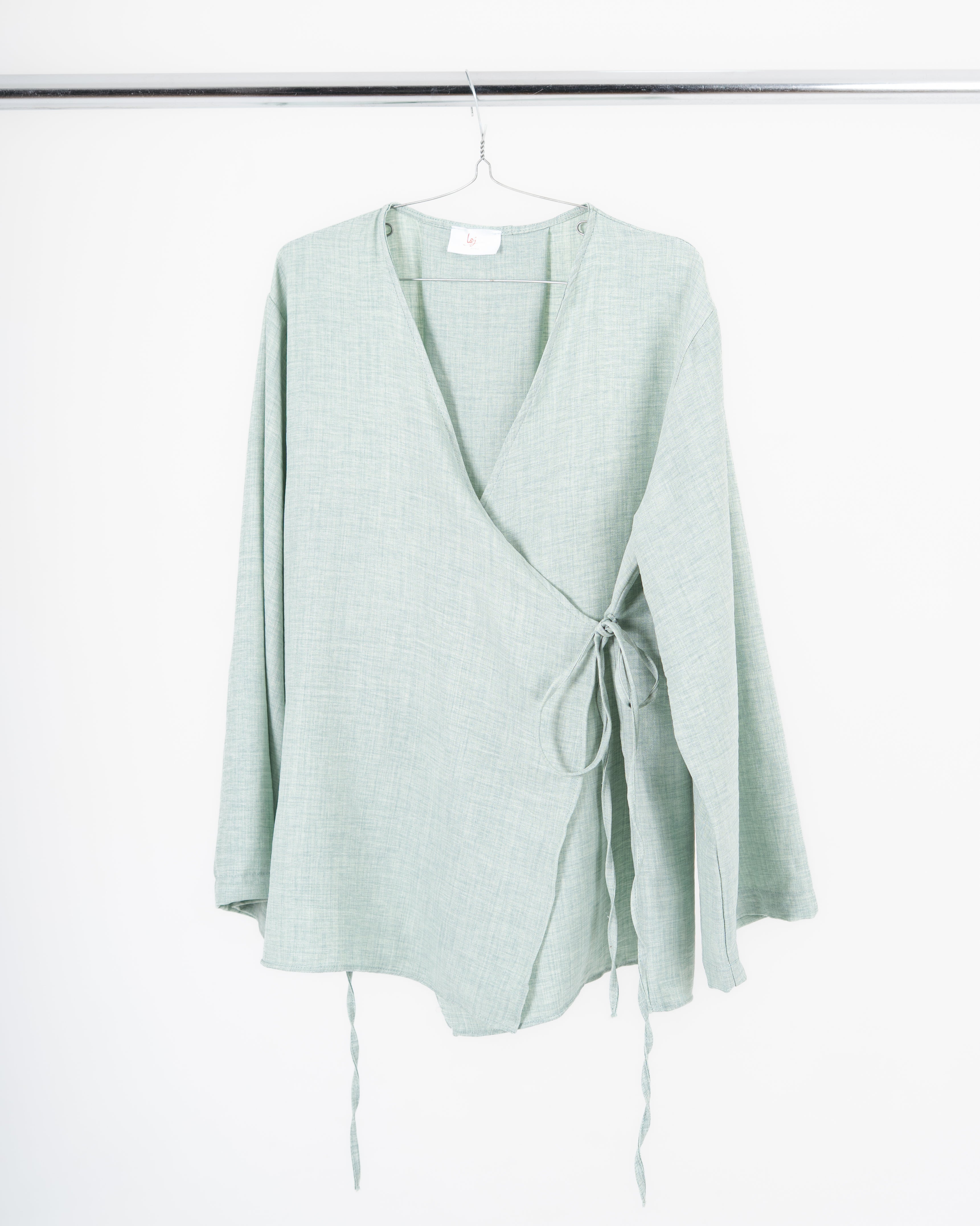 Linen Cardigan in Mint Green