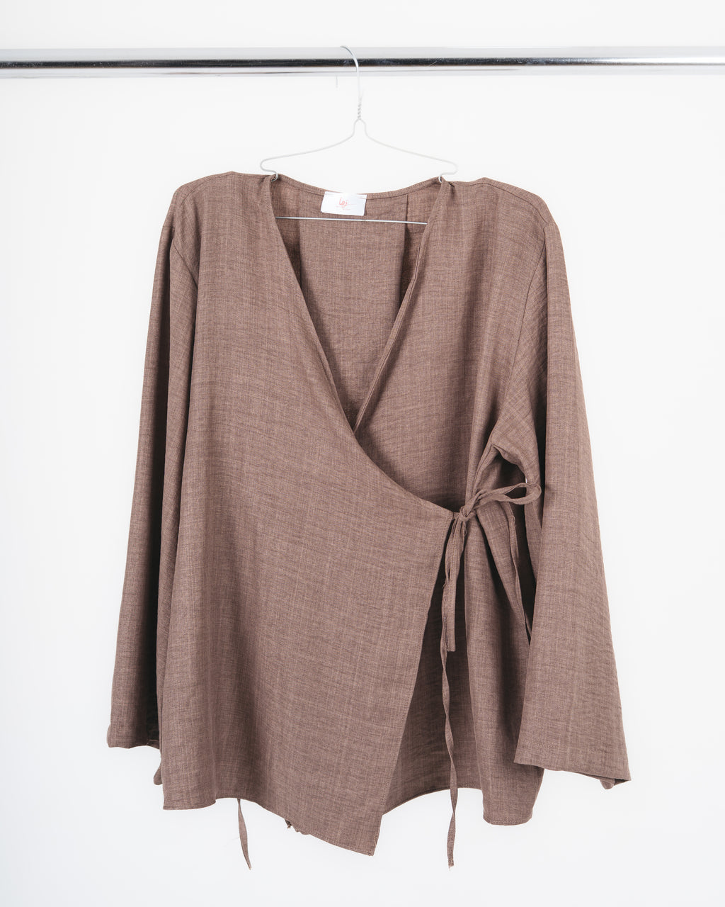 Linen Cardigan in Mocha Taupe